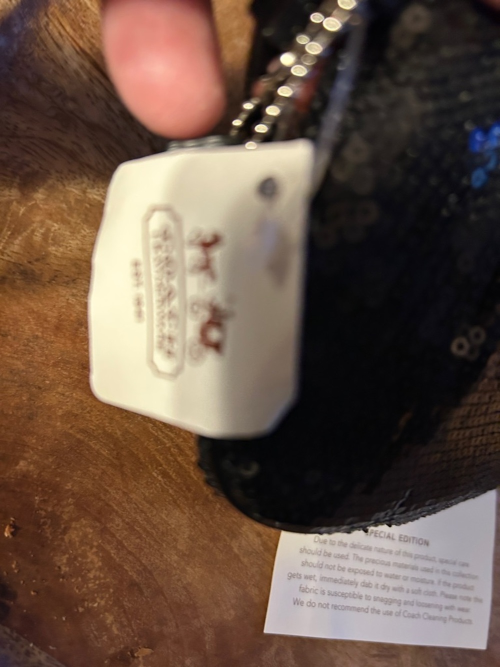 Coach Black Sequin Wristlet Clutch - Picture 7 of 11